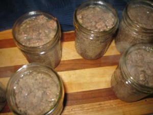 Canning Ground Beef filling jars