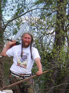 Eustace Conway with a saw