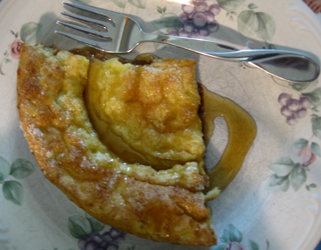 Dutch Baby all done when cooked in a dutch oven