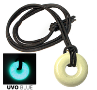 glow in the dark Blue UVO Necklace on paracord
