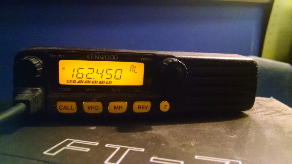 picture of Kenwood TM 281 tuned to weather radio