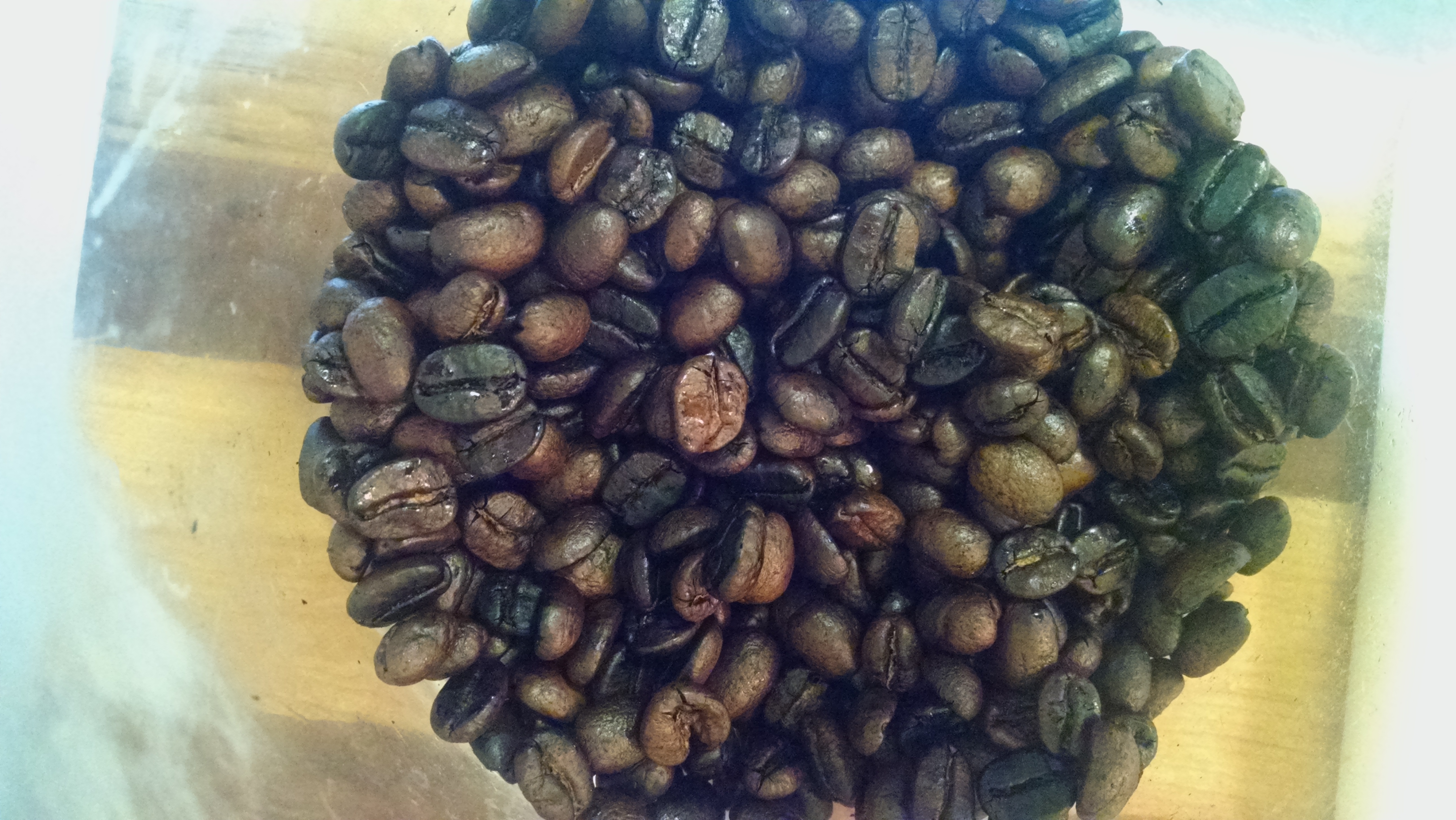 picture of old coffee beans roasted at home
